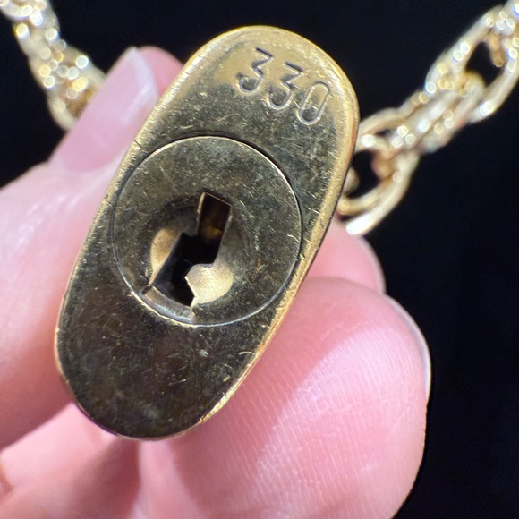 LOUIS VUITTON - Gold Chain Necklace with Padlock #330 - Picture 4 of 4